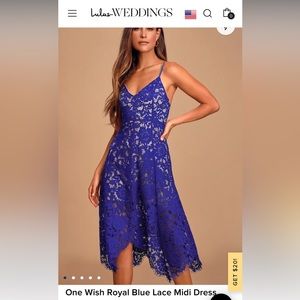 Lulus blue lace high low dress